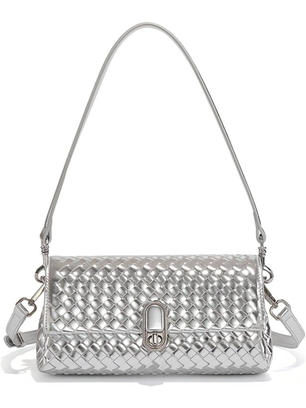 Chic Woven Vegan Leather Shoulder Bag for Women - Stylish & Eco-Friendly